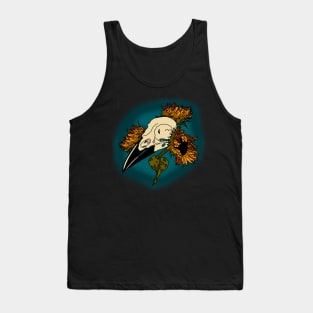 Sunflowers and crow skull Tank Top